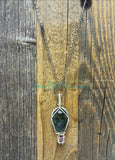 Labradorite Skull and Pink Sapphire Diffuser Necklace