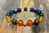 Chakra colors stretch diffuser bracelets