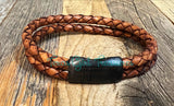 Safety clasp magnetic leather bracelet - Pick your leather