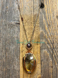 Labradorite Oval Diffuser Necklace - 1.5” & under