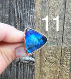 Labradorite Electroformed rings