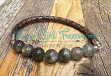 Beaded & leather bracelet