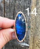 Labradorite Electroformed rings