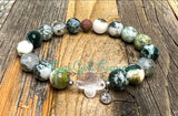 Agate stretch diffuser bracelets - Moss