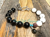 Moonstone - Adjustable diffuser bracelet with assorted gemstones