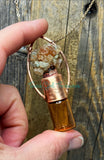 Aragonite roller bottle necklace