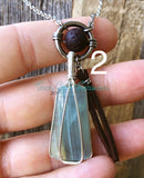 Blue Calcite diffuser necklaces - Silver
