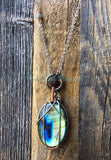 Labradorite Oval Diffuser Necklaces - 1.5” and larger