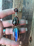 Smokey Quartz and Labradorite Diffuser Necklaces