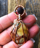 Jasper diffuser necklaces - Orange