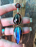 Smokey Quartz and Labradorite Diffuser Necklaces