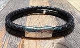 Safety clasp magnetic leather bracelet - Pick your leather
