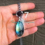 Labradorite Oval Diffuser Necklace - 1.5” & under
