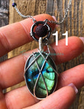 Labradorite Oval Diffuser Necklace - 1.5” & under