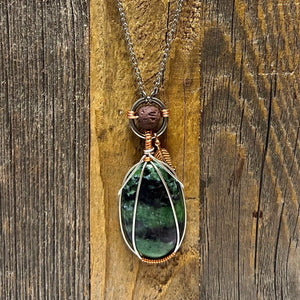 Ruby Zoisite diffuser necklace