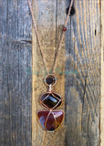 Smokey Quartz and Red Jasper Diffuser Necklace