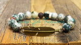Agate stretch diffuser bracelets - Moss