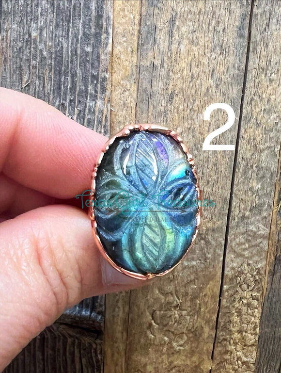 Labradorite Electroformed rings