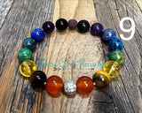Chakra colors stretch diffuser bracelets
