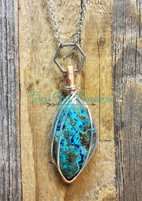 Chrysocolla Diffuser Necklace