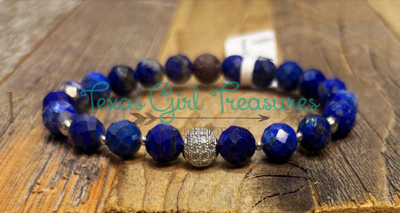 Lapis stretch diffuser bracelet
