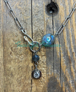 Labradorite Evil Eye Necklace Diffuser Necklace