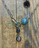 Labradorite Evil Eye Necklace Diffuser Necklace