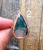 Moss Agate Electroformed Rings