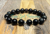 Obsidian stretch diffuser bracelet