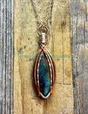 Labradorite Marquise diffuser necklaces