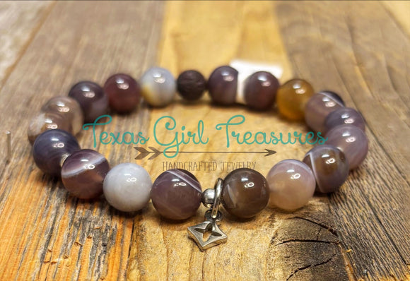 Agate stretch diffuser bracelets - Botswana