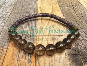 Beaded & leather bracelet
