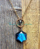 Labradorite Hexagon Diffuser Necklaces