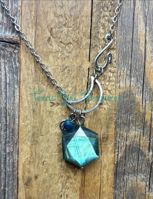 Labradorite Hexagon Diffuser Necklaces