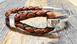 Silver Leather Cuff bracelets - Pick your leather