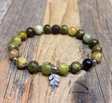 African Green Opal stretch diffuser bracelets