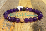 Amethyst stretch diffuser bracelets