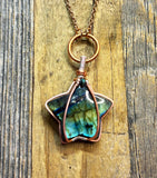 Labradorite Hearts and Stars Shaped necklaces