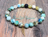Chrysocolla stretch diffuser bracelets