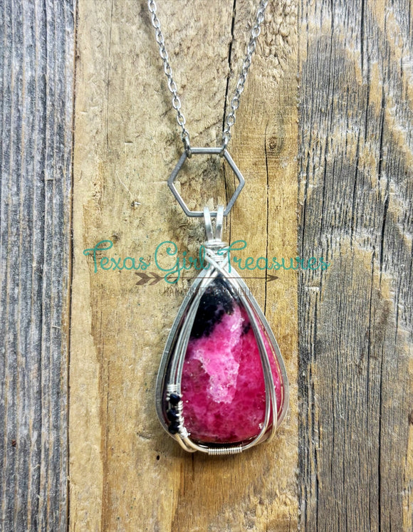 Rhodonite diffuser necklaces
