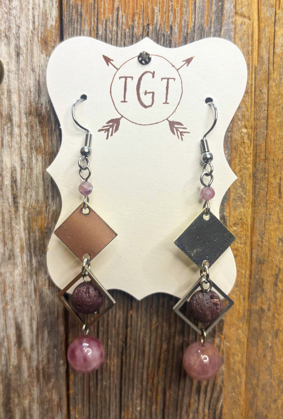 Rose Quartz Diffuser Earrings