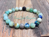 Chrysocolla stretch diffuser bracelets