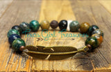Chrysocolla stretch diffuser bracelets