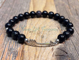 Obsidian stretch diffuser bracelet