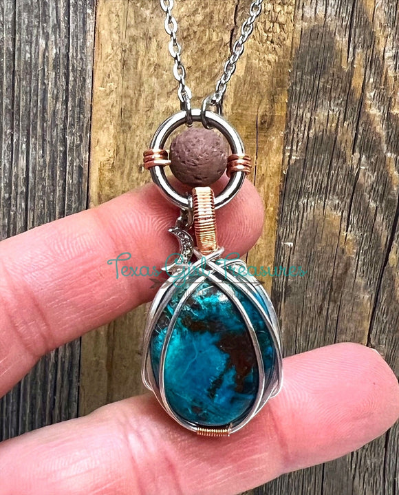 Chrysocolla Diffuser Necklace