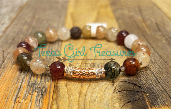 Rutilated Quartz stretch diffuser bracelet