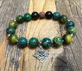 Chrysocolla stretch diffuser bracelets