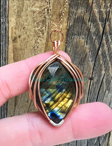 Labradorite faceted necklaces