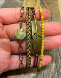 Green Opal multi strand bracelet