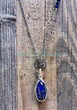 Rutilated Quartz and Lapis Doublet diffuser necklaces